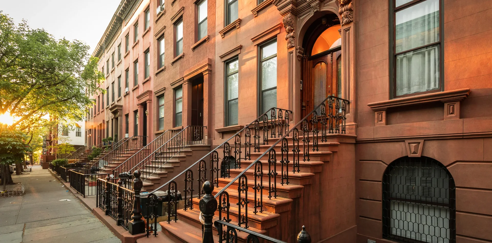 Brooklyn brownstone streetscape